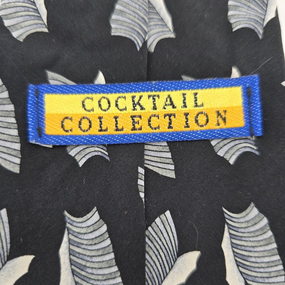 Cocktail Colors Mens Black White Purple Abstract 100% Silk Necktie 58 x 4 Inches - Picture 4 of 6